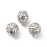 Tibetan Style Alloy Beads, Cadmium Free & Lead Free, Barrel, Antique Silver, 7x7.5mm, Hole: 1.8mm(FIND-Q094-34AS)