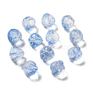 Transparent Glass Beads, Gradient Color, Walnut, Cornflower Blue, 12x13x12mm, Hole: 1.2mm(GLAA-D025-04D)