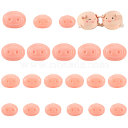 PandaHall Elite 60Pcs 3 Style Oval Plastic Craft Pig Nose, Doll Making Supplies, Light Salmon, 18.5~25.5x25~34x7~10mm, 20pcs/style(DIY-PH0006-29)