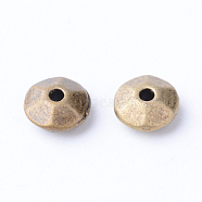 Tibetan Style Alloy Spacer Beads, Disc, Cadmium Free & Nickel Free & Lead Free, Antique Bronze, 6x3mm, Hole: 1mm(X-TIBE-Q063-31AB-NR)