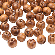 Perles en bois naturel de couleur originale, perles d'espacement rondes en bois pour la fabrication de bijoux, non teint, Pérou, 10mm, Trou: 3mm(TB611Y-10mm-LF)