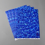 Coated Paper Water Ripple Stickers, Self Adhesive Decals for Architectural Model Decoration, Rectangle, Blue, 285x210x0.1mm(DIY-WH0399-40A)