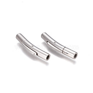 Column 304 Stainless Steel Bayonet Necklace Clasps, Stainless Steel Color, 25x5x4mm, Hole: 2mm(STAS-N014-36)