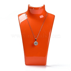 Plastic Necklace Bust Display Stands, Orange, 6.4x13.6x22cm(NDIS-P003-01B)