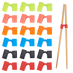 30Pcs 6 Colors Plastic Chopsticks Aid, Chopsticks Helper, Chopsticks Training Connector, Mixed Color, 20.5x30.5x10.5mm, 5pcs/color(AJEW-GF0005-41)