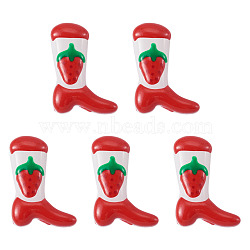 5Pcs Boot Baking Paint Glass Enamel  Beads, Strawberry, Red, 23x16.5~17x7.5~8.5mm, Hole: 0.8~1.2mm(LAMP-TADJ0001-08J)