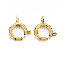 304 Stainless Steel Spring Ring Clasps, Ring, Golden, 14x12x4mm, Hole: 2mm(X-STAS-N095-049G)