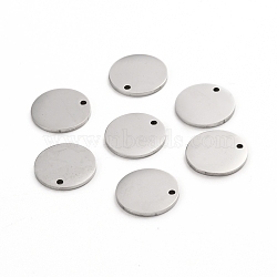 304 Stainless Steel Charms, Polished, Stamping Blank Tag, Laser Cut, Flat Round, Stainless Steel Color, 12x1mm, Hole: 1.2mm(STAS-I141-03B-P)