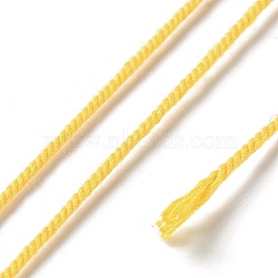 Polyester Twisted Cord, Round, for DIY Jewelry Making, Gold, 1.2mm, about 38.28 Yards(35m)/Roll(OCOR-G015-01B-29)