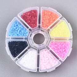 8 Colors PE DIY Melty Beads Fuse Tube Beads Refills, Mixed Color, 3x2.5mm, Hole: 1.5mm(DIY-N002-016)