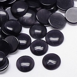 Cat Eye Cabochons, Half Round, Black, 8x3mm(CE-J002-8mm-33)