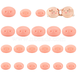 PandaHall Elite 60Pcs 3 Style Oval Plastic Craft Pig Nose, Doll Making Supplies, Light Salmon, 18.5~25.5x25~34x7~10mm, 20pcs/style(DIY-PH0006-29)