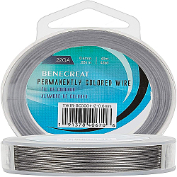 Tiger Tail Wire, Nylon-coated Stainless Steel Wire, Stainless Steel Color, 0.6mm, about 131.23 Feet(40m)/roll(TWIR-BC0001-12-0.6mm)