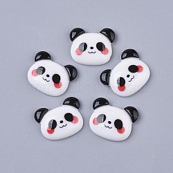 Resin Cabochons, Panda, White, 17~18x21.5x5mm(X-CRES-N018-039)