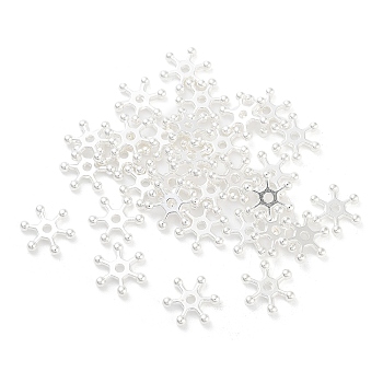 Tibetan Style Alloy Spacer Beads, Cadmium Free & Nickel Free & Lead Free, Snowflake, Silver, 12x10.5x2mm, Hole: 1.5mm, about 2400pcs/1000g