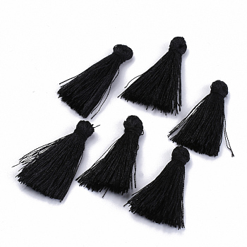 Polyester Tassel Pendant Decorations, Black, 30~35mm