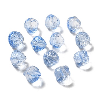 Transparent Glass Beads, Gradient Color, Walnut, Cornflower Blue, 12x13x12mm, Hole: 1.2mm