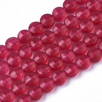 Natural Ruby/Red Corundum Beads Strands, Faceted, Flat Round, 4x2.5mm, Hole: 0.6mm, about 110pcs/Strand, 15.35 inch(39cm)