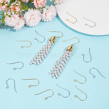 100Pcs 2 Colors 304 Stainless Steel Earring Hooks(STAS-UN0053-63)-2