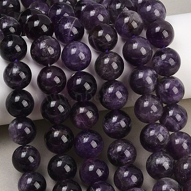 Natural Amethyst Round Bead Strands(G-L170-12mm-02)-7