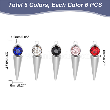 30Pcs 5 Colors 202 Stainless Steel Pendants(STAS-UN0049-61)-3