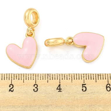 Rack Plating Alloy Enamel Heart European Dangle Charms(FIND-B034-20G-01)-3