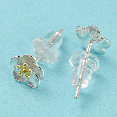 boucles d'oreilles en argent sterling bicolores 999(STER-P052-A04-S)-3