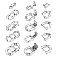 5Pcs 5 Styles 304 Stainless Steel Fold Over Clasps(STAS-UN0053-36)-1