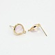 Real 18K Gold Plated Tone Brass Glass Stud Earring Findings(GLAA-J023-06G)-2