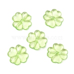 Transparent Acrylic Beads, Four Leaf Clover, Green Yellow, 27x27x5.5mm,  about 200pcs/500g(AC-CBA970B-01)