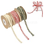 3 Rolls 3 Colors Braided Jute Twine, for Gift Decoration, Mixed Color, 6x4mm, about 5 yards/roll, 1 roll/color(OCOR-CJ0004-13)
