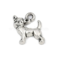 Alloy Resin Pendants, Animals theme, Mixed Shapes Charms, Dog, 17x16x3.5mm, Hole: 2mm(PALLOY-S035-01G)