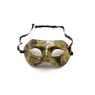 Plastic Masquerade Face Masks, with Stretch Band, Gold, 93x160x2mm(AJEW-WH0263-41A)