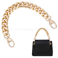 Aluminum Curban Chain Bag Handles, with Alloy Swivel Clasps, for Bag Replacement Accessories, Golden, 29cm(FIND-WH0127-14A-G)