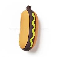 PVC Plastic Big Pendants, Imitation Food, Hot Dog, Colorful, 56x23x24mm, Hole: 3mm(KY-D016-11)