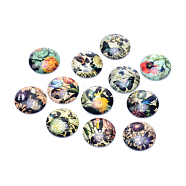 Glass Cabochons, For DIY Projects, Half Round/Dome, Mixed Color, 12x4mm(GGLA-T001-12mm-127)