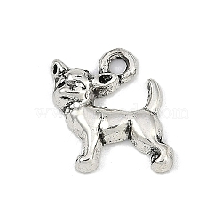 Alloy Resin Pendants, Animals theme, Mixed Shapes Charms, Dog, 17x16x3.5mm, Hole: 2mm(PALLOY-S035-01G)