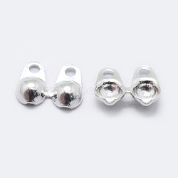 925 Sterling Silver Bead Tips Knot Covers, Silver, 7x5x1.2mm, Hole: 0.8mm, Inner Diameter: 2mm(X-STER-K167-001S)