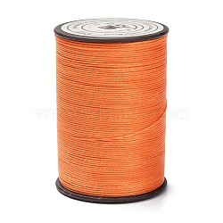 Round Waxed Polyester Thread String, Micro Macrame Cord, Twisted Cord, for Leather Sewing Stitching, Coral, 0.45mm, about 174.97 yards(160m)/roll(YC-D004-02B-053)