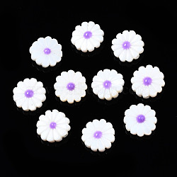 Natural Freshwater Shell Beads, with Enamel, Flower, Blue Violet, 12x4mm, Hole: 0.9mm(SHEL-N026-143A-149A)