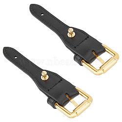 Imitation Leather & Alloy Undamaged Adjustable Bag Roller Buckles, No Punch Detachable Bag Clasp for Shortening Handbag Crossbody Shoulder Strap, Black, 10.8x1.3~3x0.2~2.5cm, Hole: 3mm(FIND-WH0126-162)