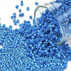 Cylinder Seed Beads, Opaque Colours Luster, Uniform Size, Royal Blue, 2x1.5mm, Hole: 0.8mm, about 888pcs/10g(X-SEED-H001-H04)