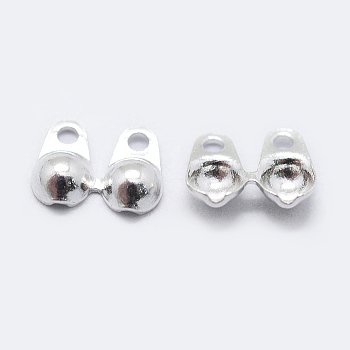 925 Sterling Silver Bead Tips Knot Covers, Silver, 7x5x1.2mm, Hole: 0.8mm, Inner Diameter: 2mm