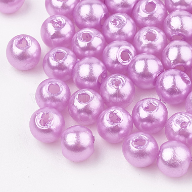 6mm Plum Round ABS Plastic Beads