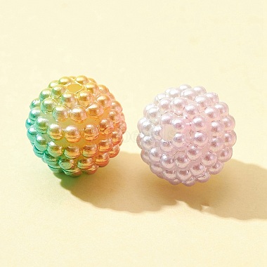 50Pcs 5 Colors Imitation Pearl Acrylic Beads(OACR-FS0001-18)-3
