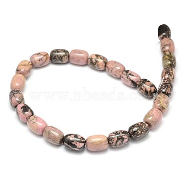 Natural Rhodonite Barrel Beads Strands(G-F236-01C)-2