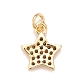 Brass Micro Pave Cubic Zirconia Charms(KK-A161-23G)-2