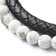 Natural Howlite Round Beads Multi-strand Bracelets(BJEW-JB06571-04)-6