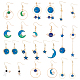 12 Pairs 12 Style Moon & Planet & Star & Spaceman Enamel Asymmetrical Earrings Set(EJEW-AN0002-12)-1