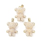 Rack Plating Real 18K Gold Plated Brass with Plastic Imitation Pearl Pendants(KK-G482-02G)-1
